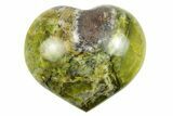 Polished Green Pistachio Opal Heart - Madagascar #249527-1